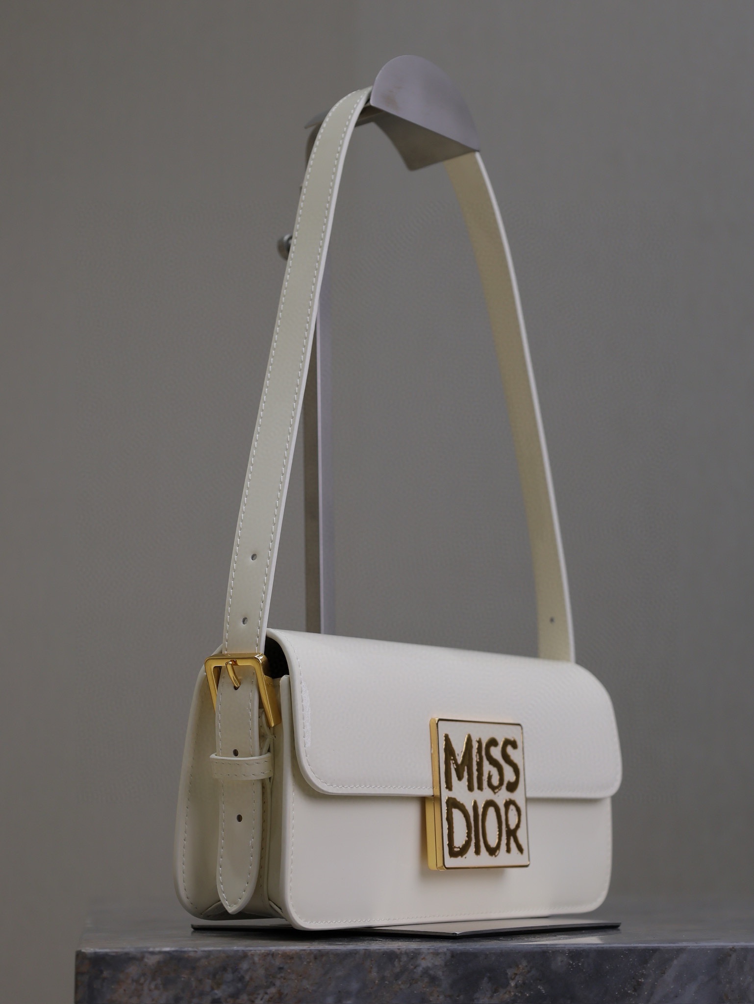 Miss Dior Flap Bag Latte Patent Calfskin